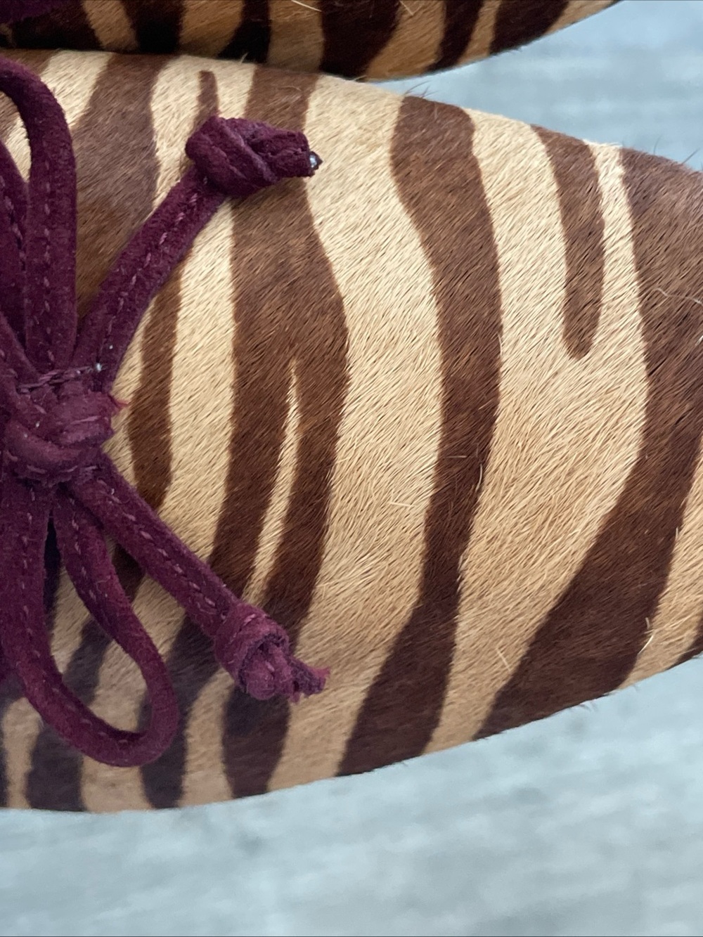 J. McLaughlin Zebra Calf Hair Tassel Loafers Leather Flats Women’s Size 6 - Picture 15 of 16